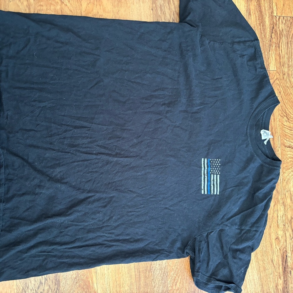 Gildan Navy T-Shirt with Flag Accent